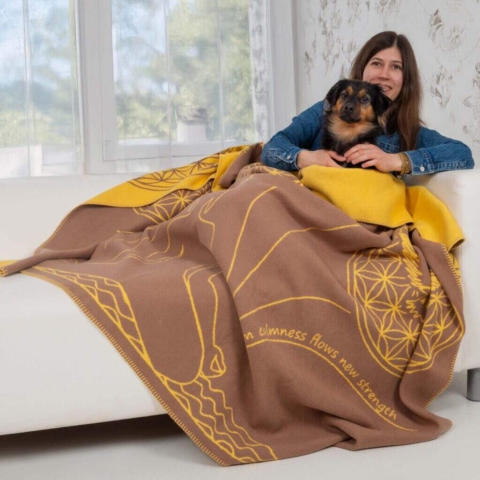 Decke Ruhe und Kraft braun/gelb