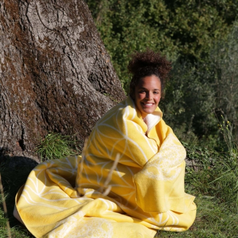 Decke Vital gelb/natur