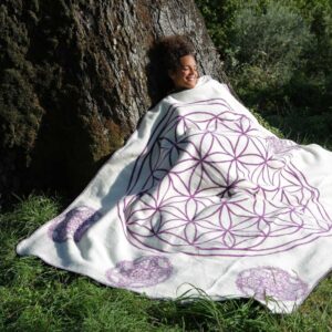 Decke Vital violett/natur