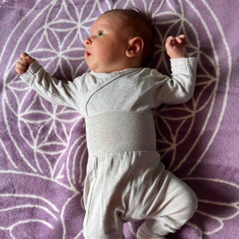 Baby Decke mauve/natur